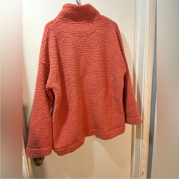 Aerie Coral Quarter Button Down Sherpa Size Medium - Picture 3 of 4
